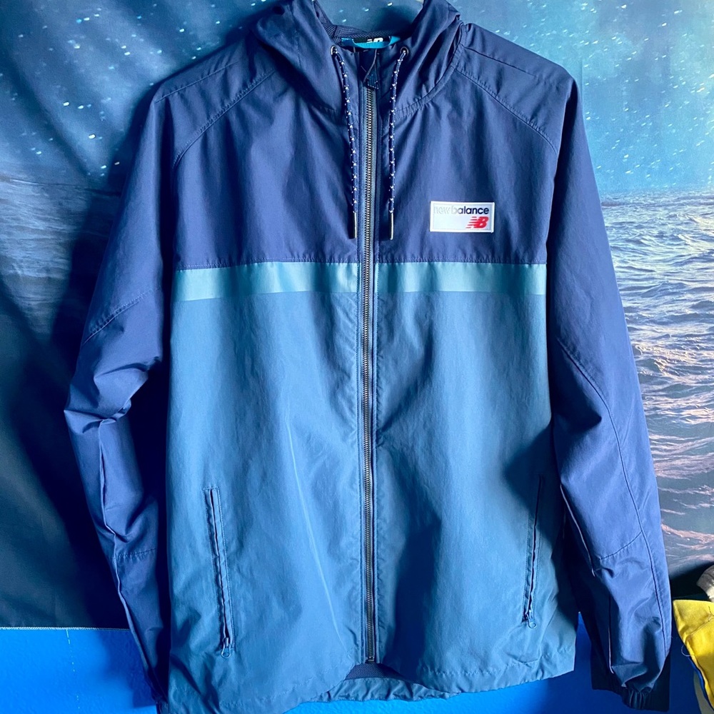 New Balance Navy and Light Blue Windbreaker Jacket
